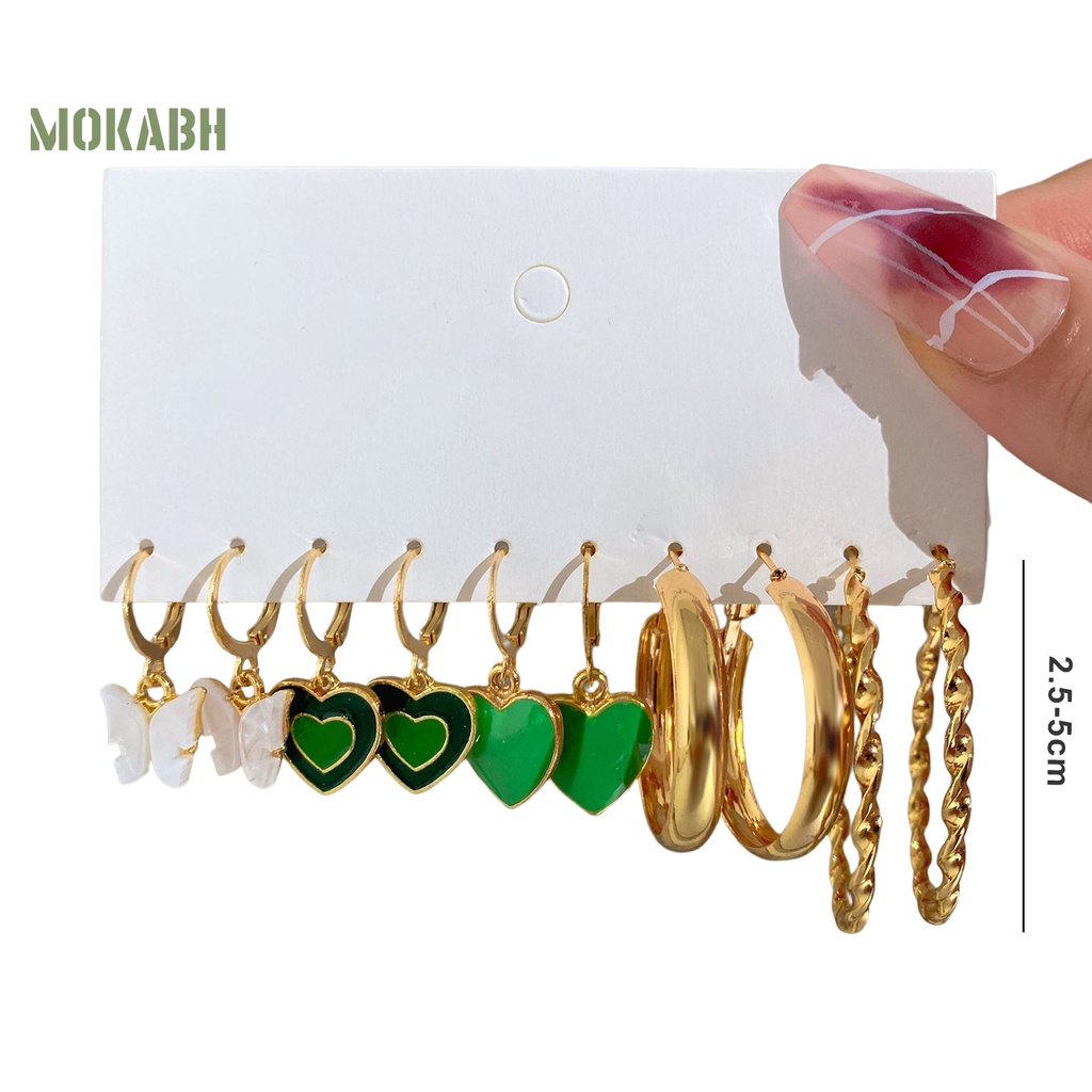 [Mới] Set 5 Đôi Bông Tai Dạng Vòng Hình Học Trang Trí Mắt Bằng Acrylic Tinh Tế Chống Dị Ứng Trang Sức Thời Trang Nữ