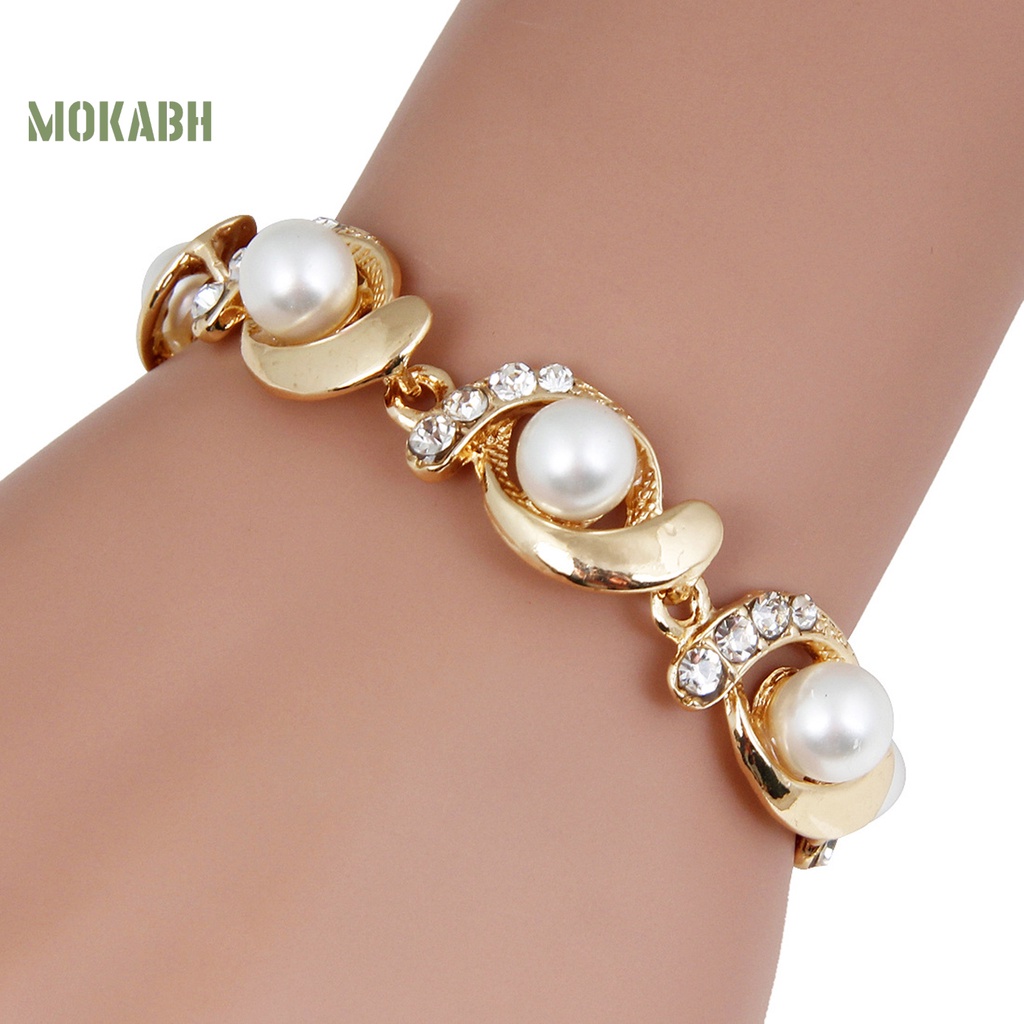 [Mới] Vòng Đeo Tay Mạ Điện Đính Kim Cương Giả Sang Trọng Sáng Bóng Có Thể Điều Chỉnh Trang Sức Cho Nữ