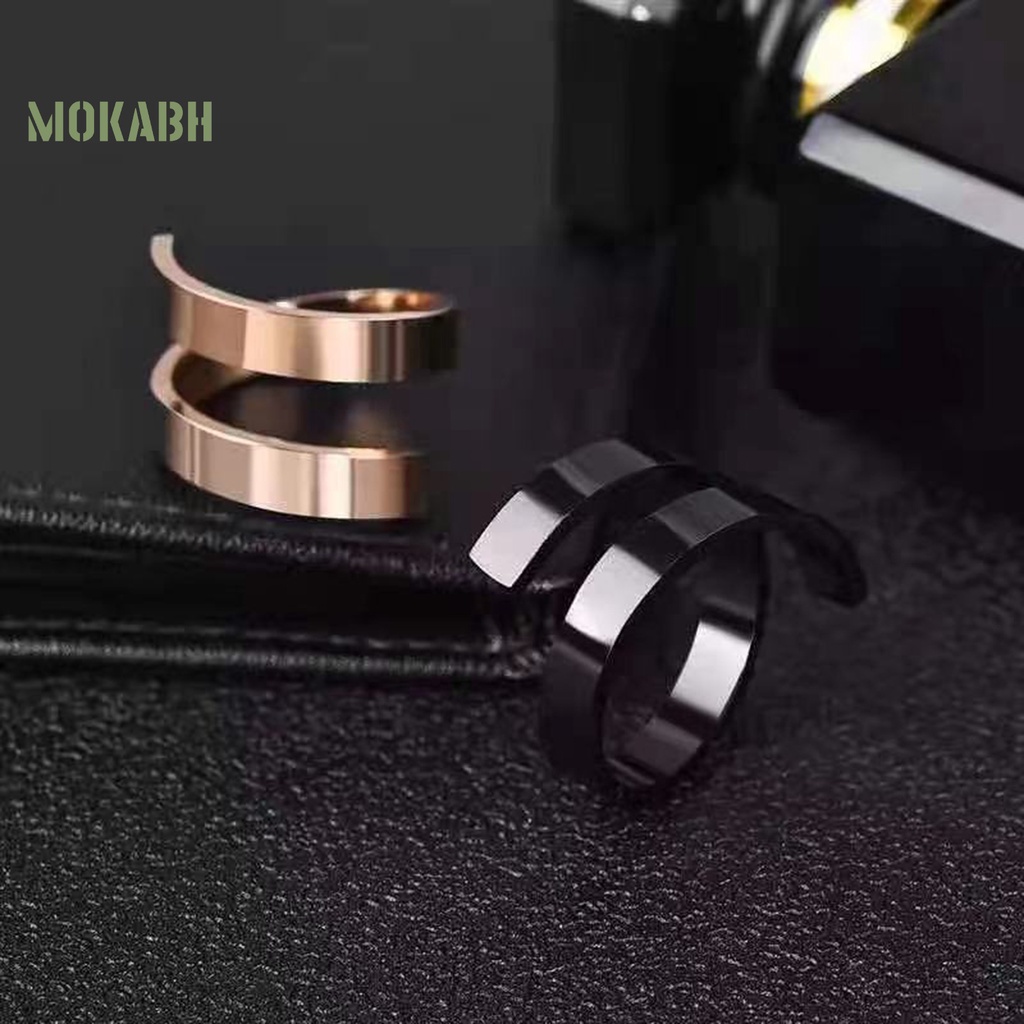 [Mới] Nhẫn Mở Hai Lớp Đánh Bóng Cao Thời Trang Cá Tính Có Thể Điều Chỉnh Dành Cho Nam