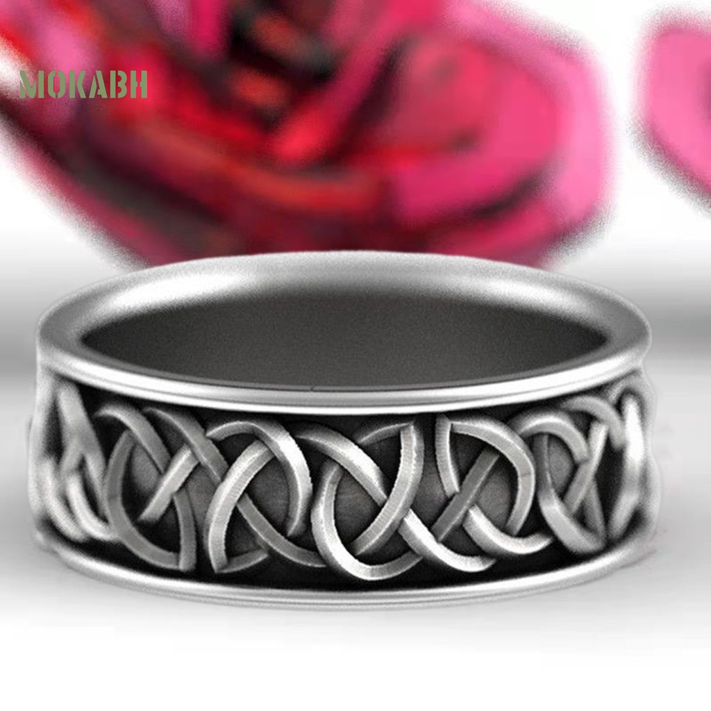 [Mới] Nhẫn Họa Tiết Hình Học Mạ Điện Chống Phai Màu Phong Cách Bắc Âu Thần Thoại Huyền Thoại Trang Sức Thời Trang Cho Nam