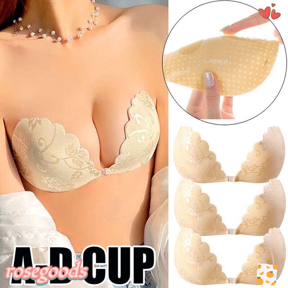 Áo Lót Nâng Ngực Không Dây Thêu Hoa Hồng Gợi Cảm