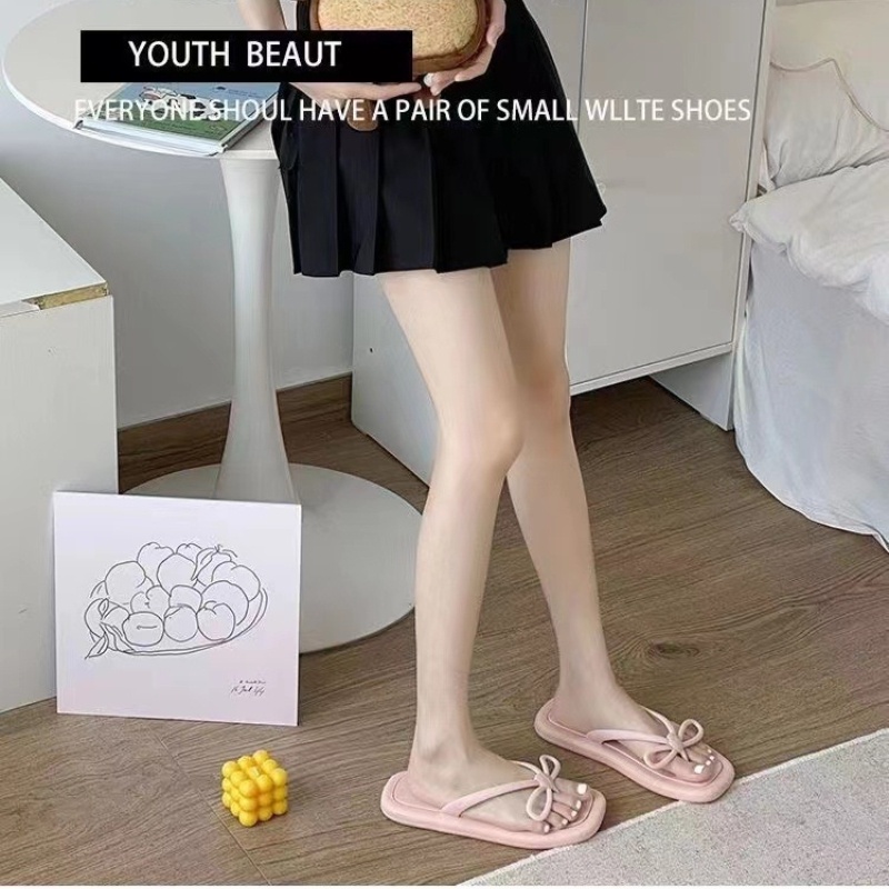 Dép Xỏ Ngón Chống Trượt Đính Nơ Thời Trang Cho Gia Đình