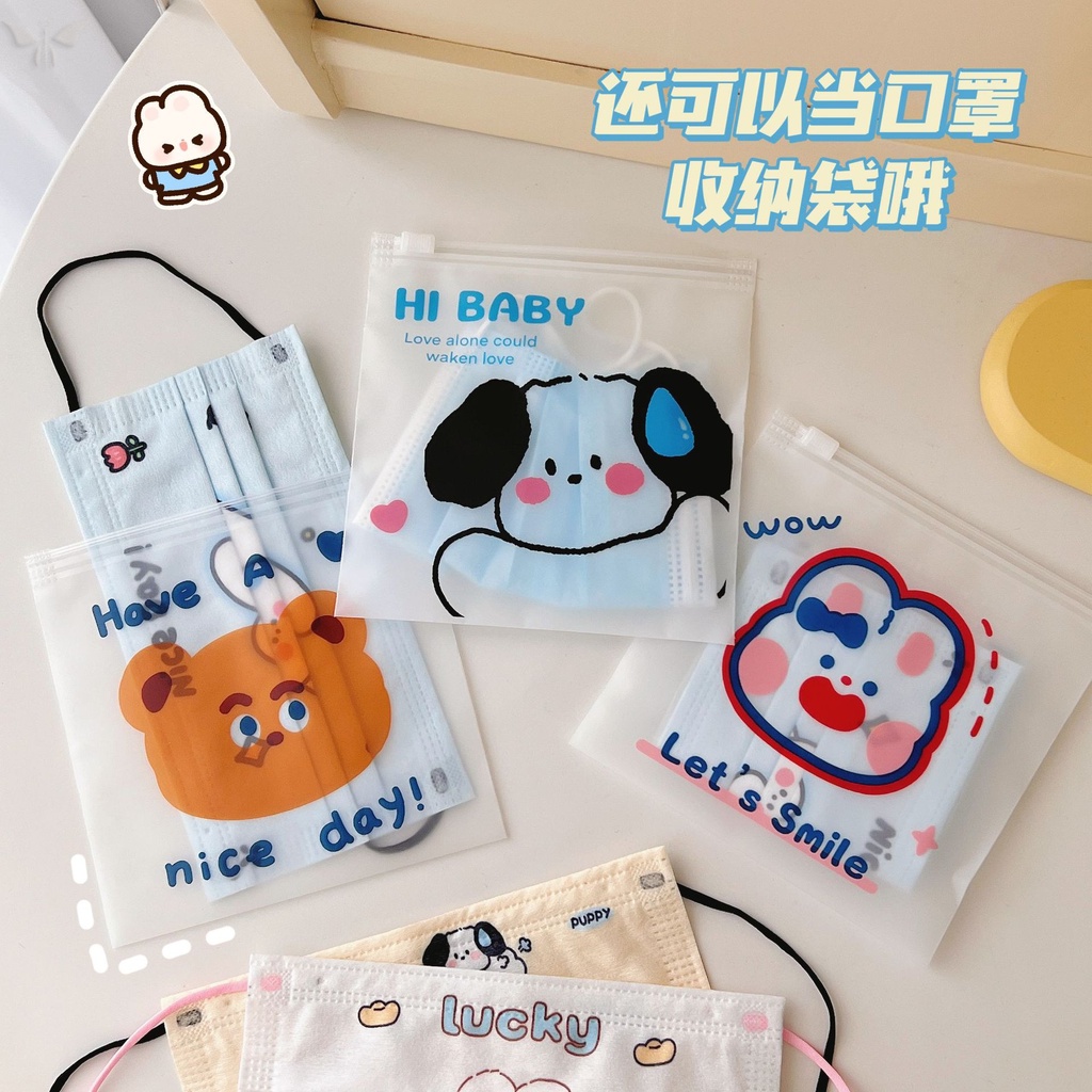 Set 3 Túi Zip Đựng Bánh Kẹo Họa Tiết Hoạt Hình Dễ Thương