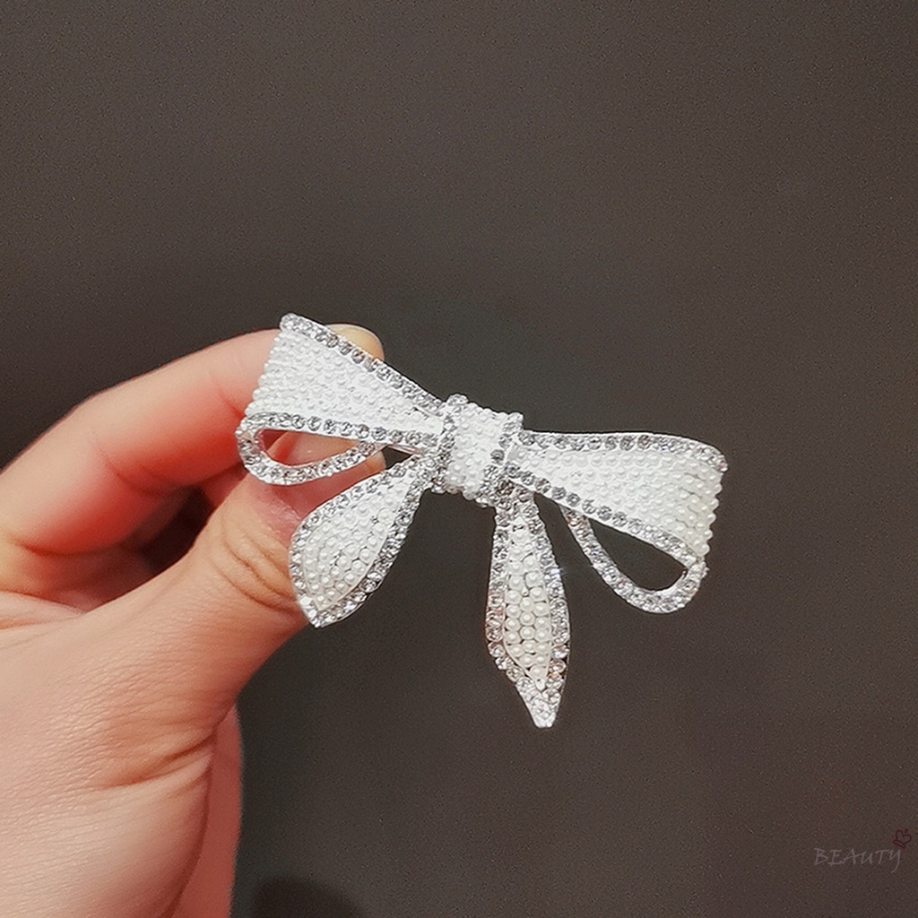 Set 2 Kẹp Tóc Nơ Đính Đá Phong Cách Hàn Quốc