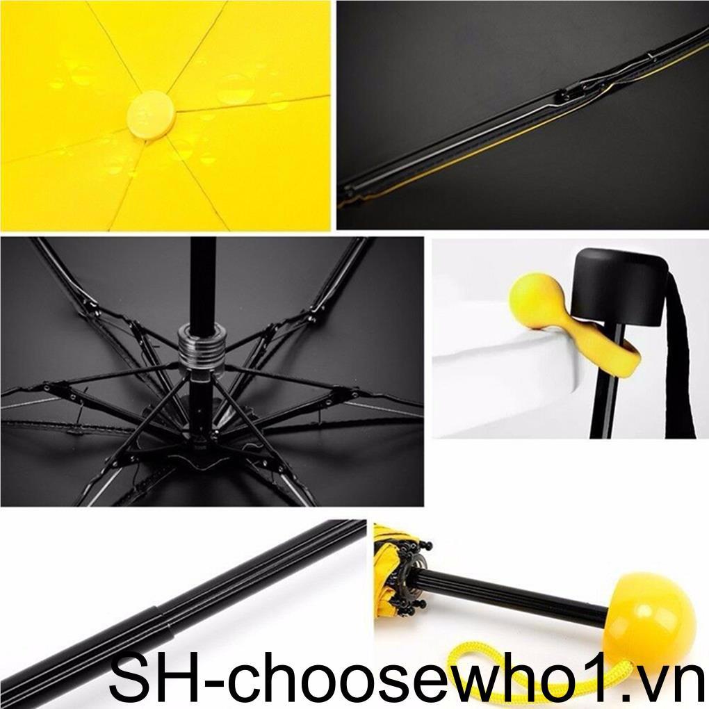 Dù Xếp Màu Trơn Chống Mưa Tiện Dụng Cho Nữ