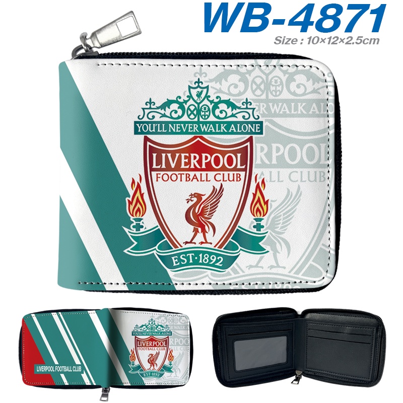 Ví Tiền Xu Dạng Ngắn Có Khóa Kéo In Logo Câu Lạc Bộ Bóng Đá Barcelona Liverpool Đơn Giản Cho Trẻ Em