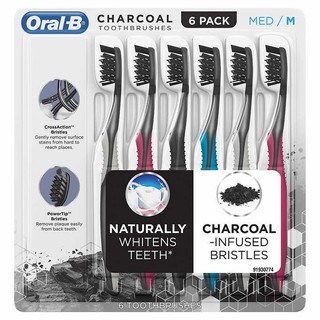 Bàn chải đánh răng than mềm mại oral-b charcoal toothbrush medium nội địa mỹ