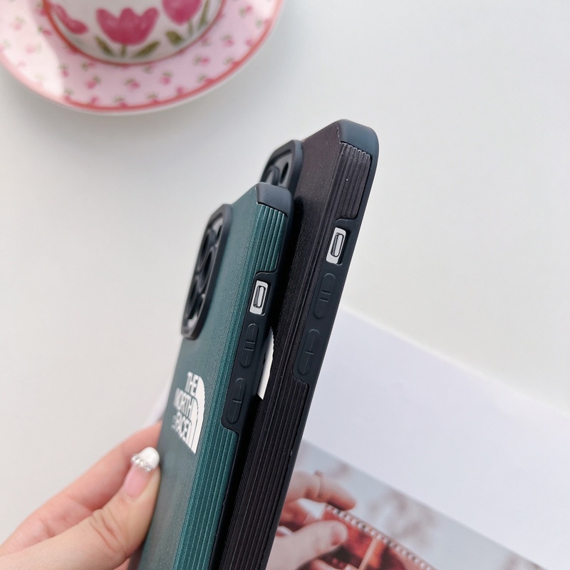 Ốp Điện Thoại The North Face Bằng TPU Mềm Kết Cấu Da Chống Trượt Chống Sốc Cho iPhone 14 Pro Max 13 12 11 Pro X XS XR 7 8 Plus SE Sự Bảo Vệ