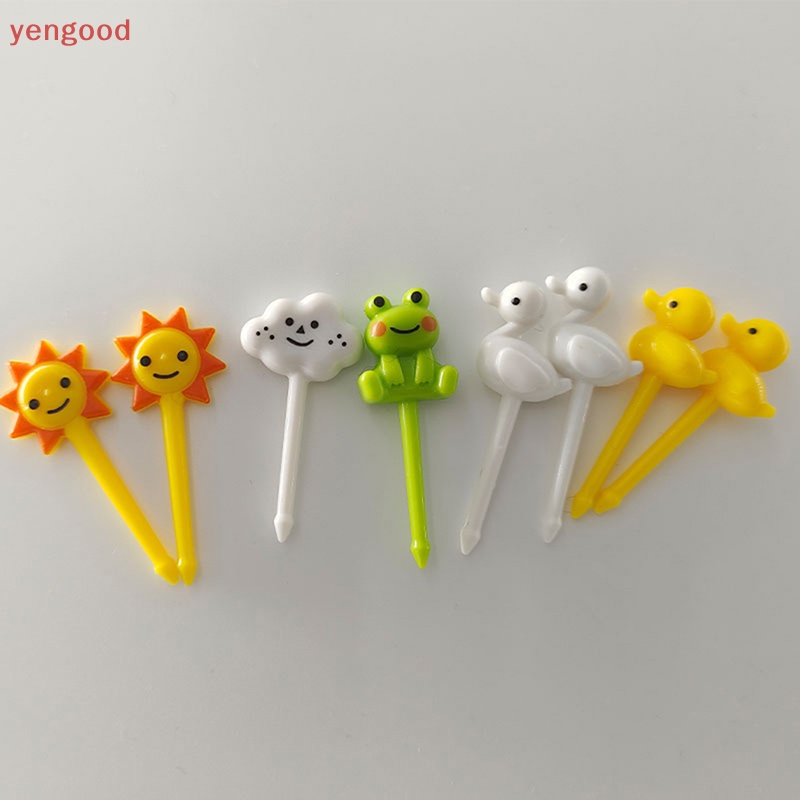 Bộ 8 Nĩa Ăn Trái Cây Họa Tiết Hoạt Hình Xinh Xắn Dành Cho Bé