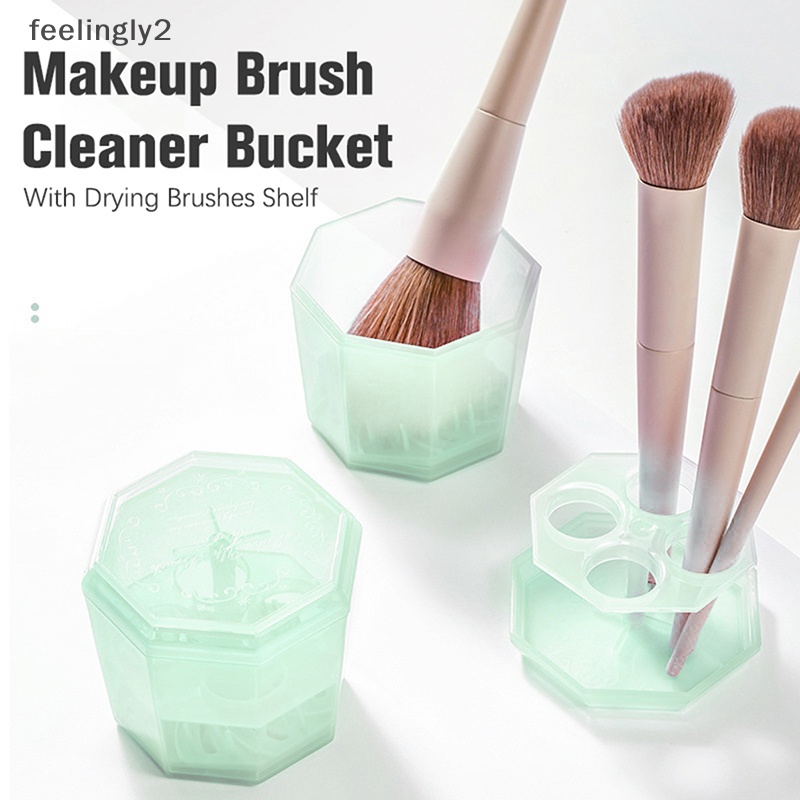 Xô Phơi Khô Cọ Trang Điểm Kèm Giá Đỡ Tiện Dụng