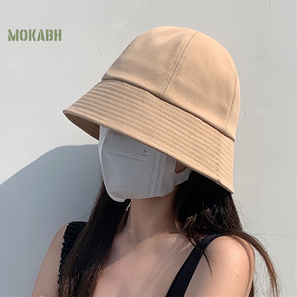 Nón Bucket Vành Tròn Màu Trơn Thời Trang Mùa Hè Cho Nữ