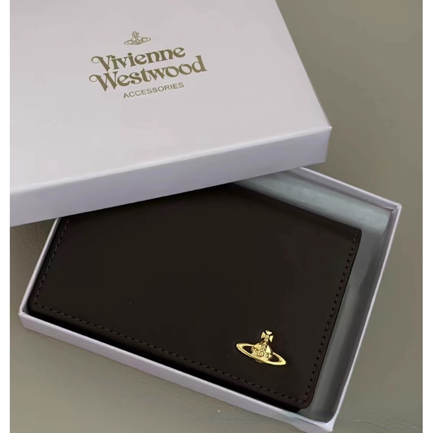 Ví Da Bò Cỡ Lớn Đựng Thẻ Vivienne Westwood Saturn