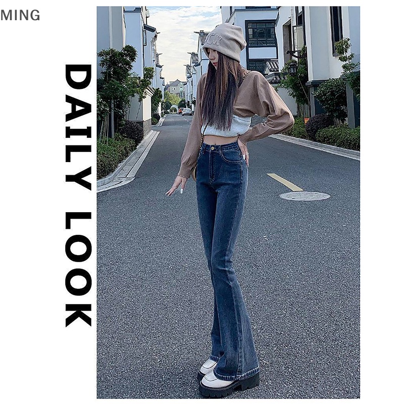 Quần Jeans Dài Ống Loe Thời Trang Dành Cho Nữ