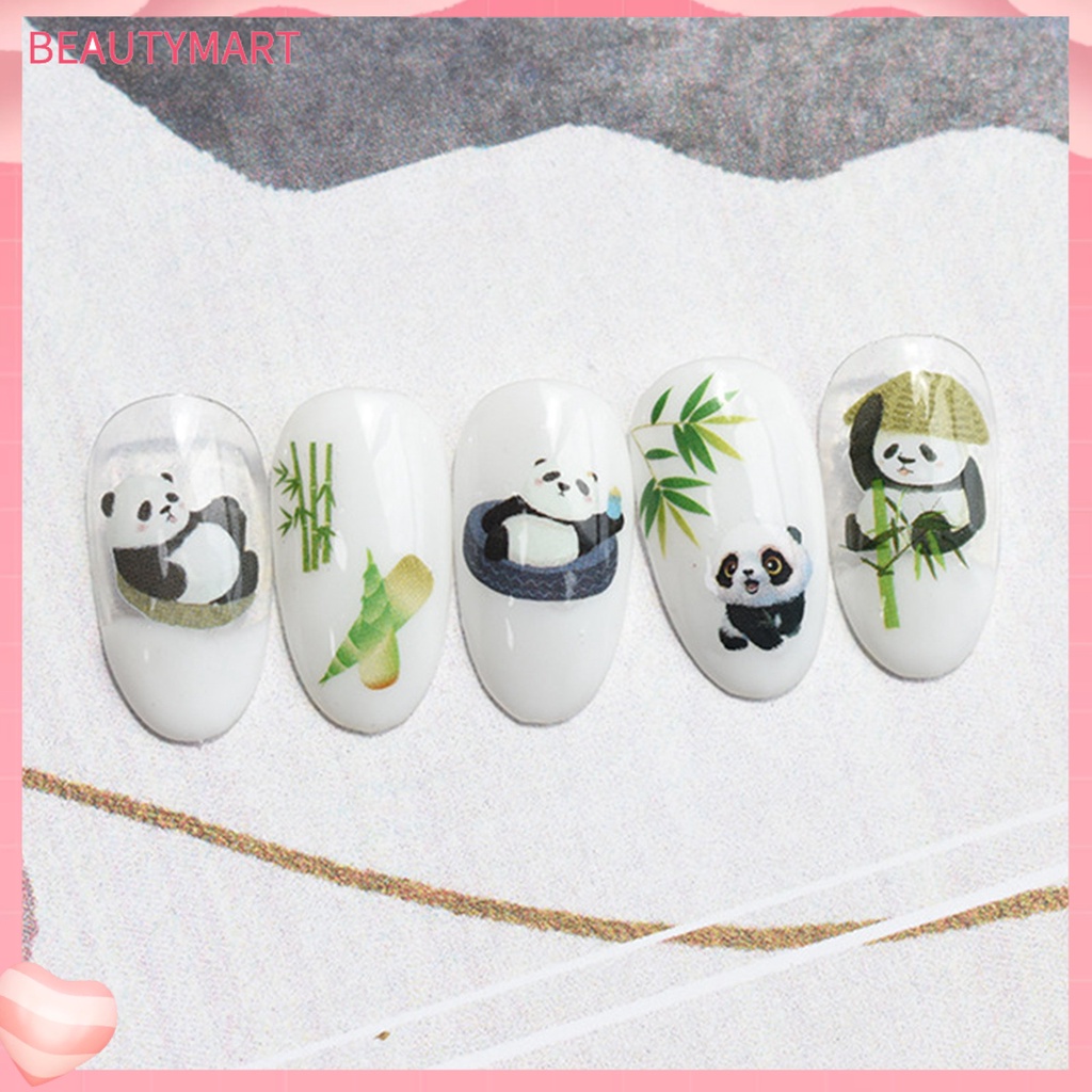 Miếng Dán Trang Trí Móng Tay Hình Gấu Trúc Dễ Thương DIY