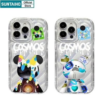Suntaiho Ốp lưng ốp iphone Ốp Điện Thoại TPU Dẻo Trong Suốt In Hình Gấu Graffiti Cho ốp iphone 14 13 Pro Max 12 Pro ốp iphone 11 Pro Max XS Max 7 8 Plus X XR