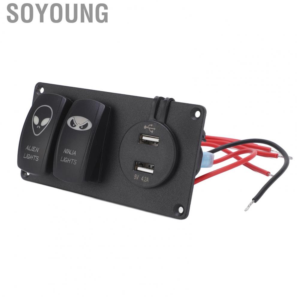 Soyoung Rocker Switch Panel  Premium Material Easy To Install Car Dual Combination for Ships Automobiles RVs