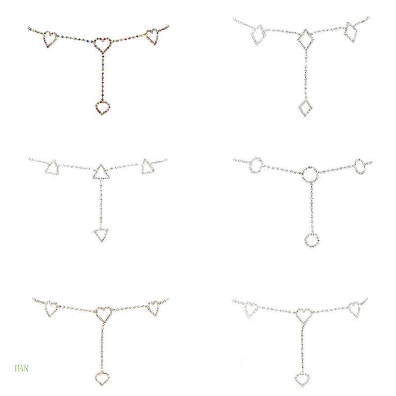 Thắt Lưng Dây Xích Dài Đính Đá Phối Tua Rua Dễ Thương Cho Nữ