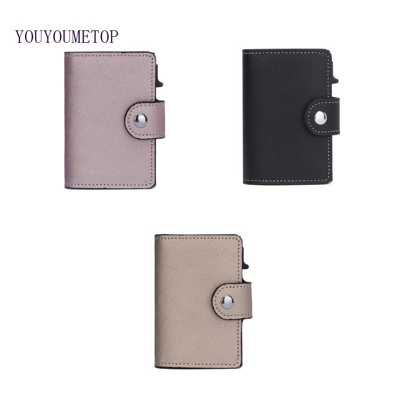 Youyo Ví Da PU RFID Đựng Thẻ Ngân Hàng Tự Động Bật Lên Dành Cho Nam