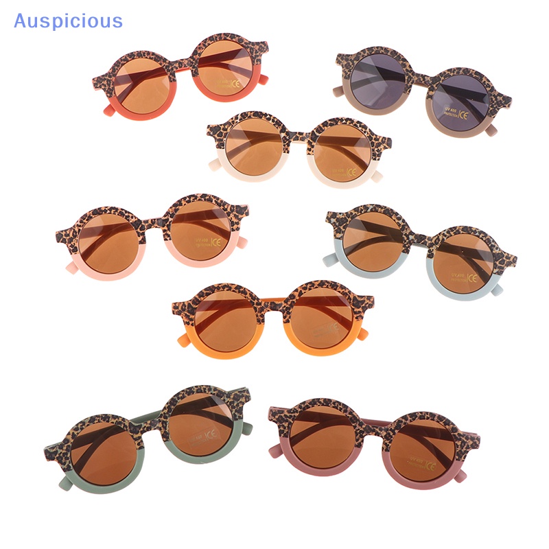 Kính Mát Tròng Đôi In Họa Tiết Da Báo Phong Cách Vintage Dễ Thương Cho Bé