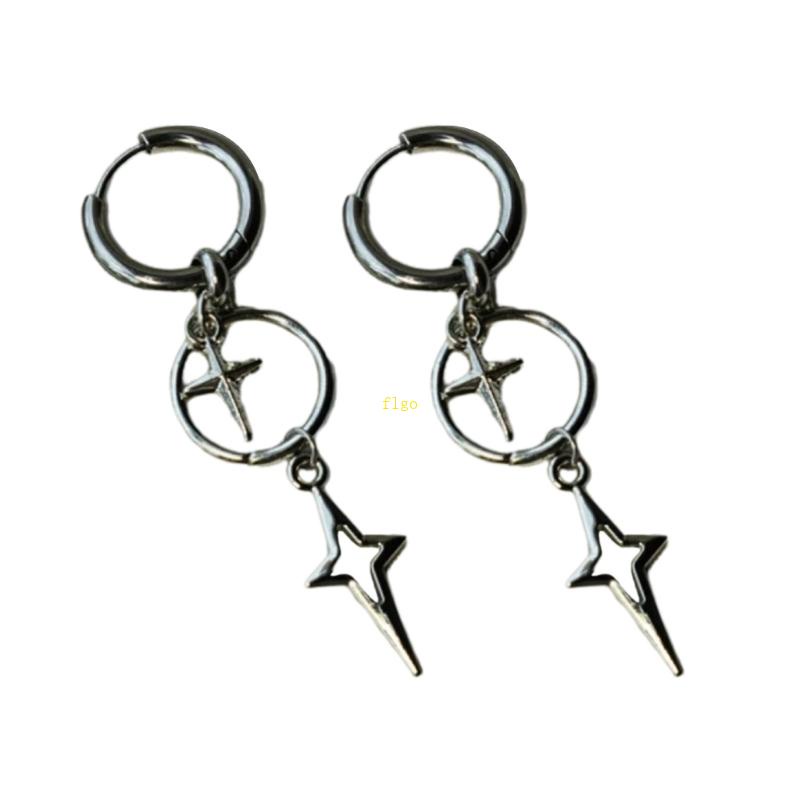 Đôi Bông Tai Khoen Tròn Gắn Thánh Giá Thời Trang Cho Nữ