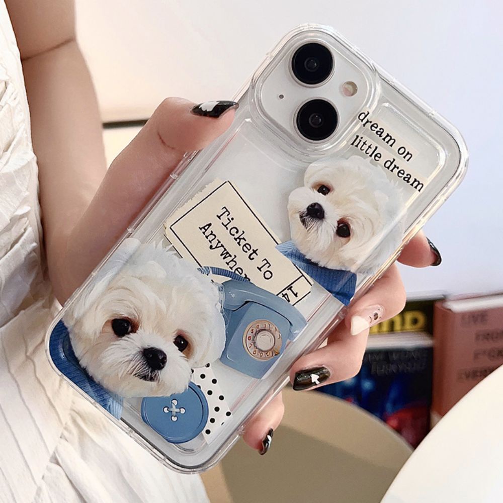 Ốp Điện Thoại TPU Mềm Chống Sốc In Hình Chú Cún Hoạt Hình Dễ Thương Cho IPhone 11 14 13 12 Pro Max