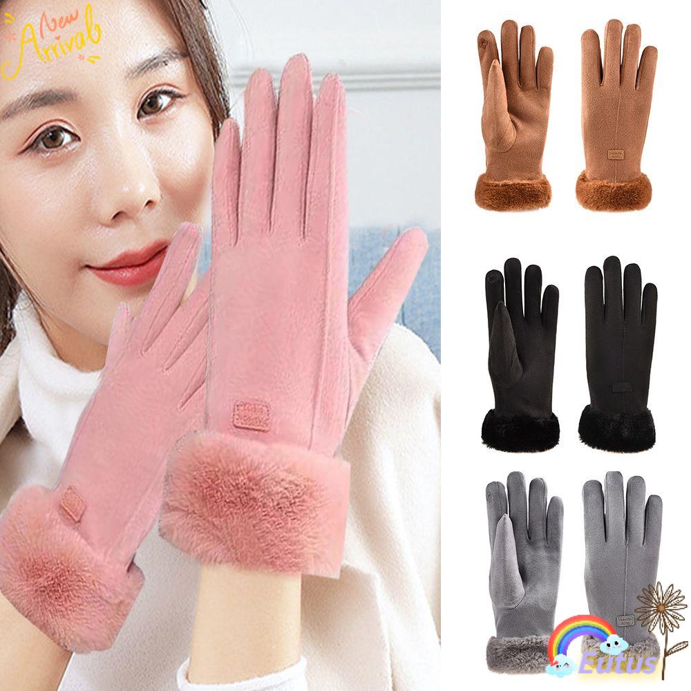 1 Đôi Găng Tay Lái Xe Dày Dặn Chống Gió Bảo Vệ Toàn Diện Cho Nữ