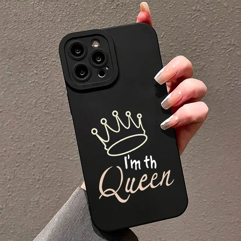 Ốp Điện Thoại Silicon TPU Mềm Đen Hình Hoạt Hình Chống Vỡ Cho IPhone 14 13 Pro Max 11 12 Pro Max XS X XR SE 2020 6S 8 7 +