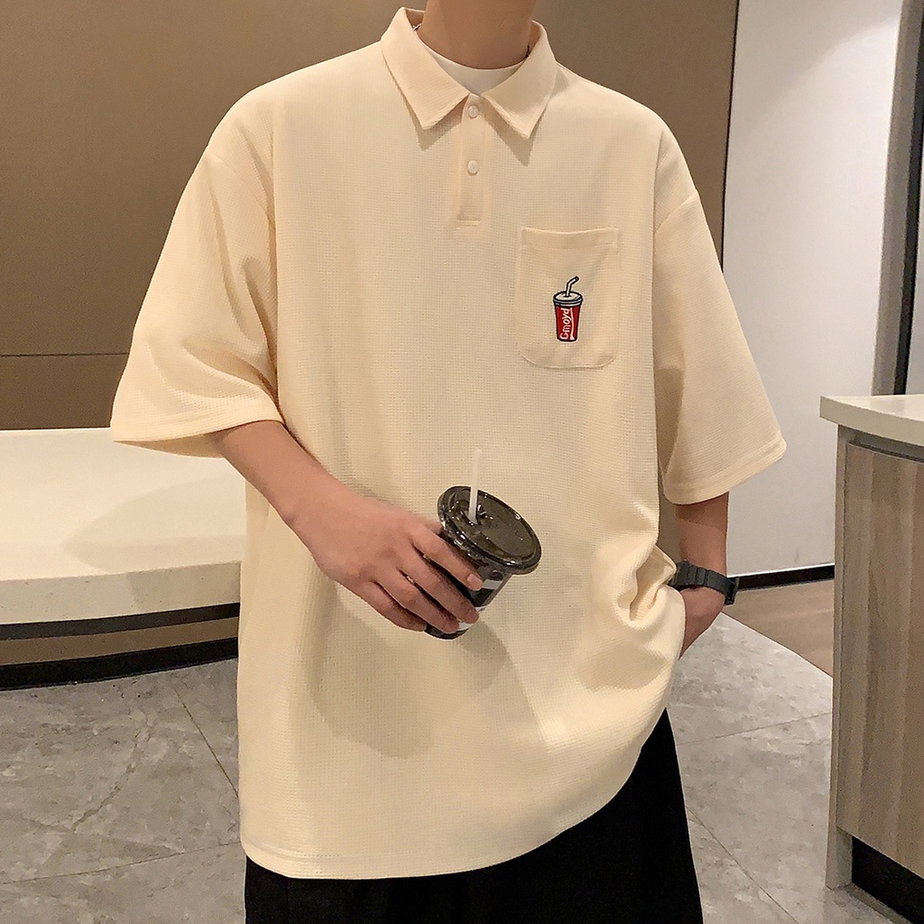 Áo Thun Polo Plus Size Ngắn Tay Thêu Họa Tiết Đơn Giản Theo Phong Cách Mùa Hè Dành Cho Nam