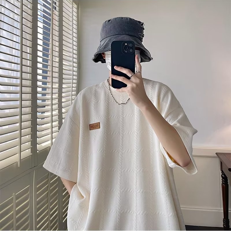 Áo Thun Cotton Tay Ngắn Dáng Rộng Phong Cách Đường Phố Mỹ Thời Trang Mùa Hè Cho Nam 230g