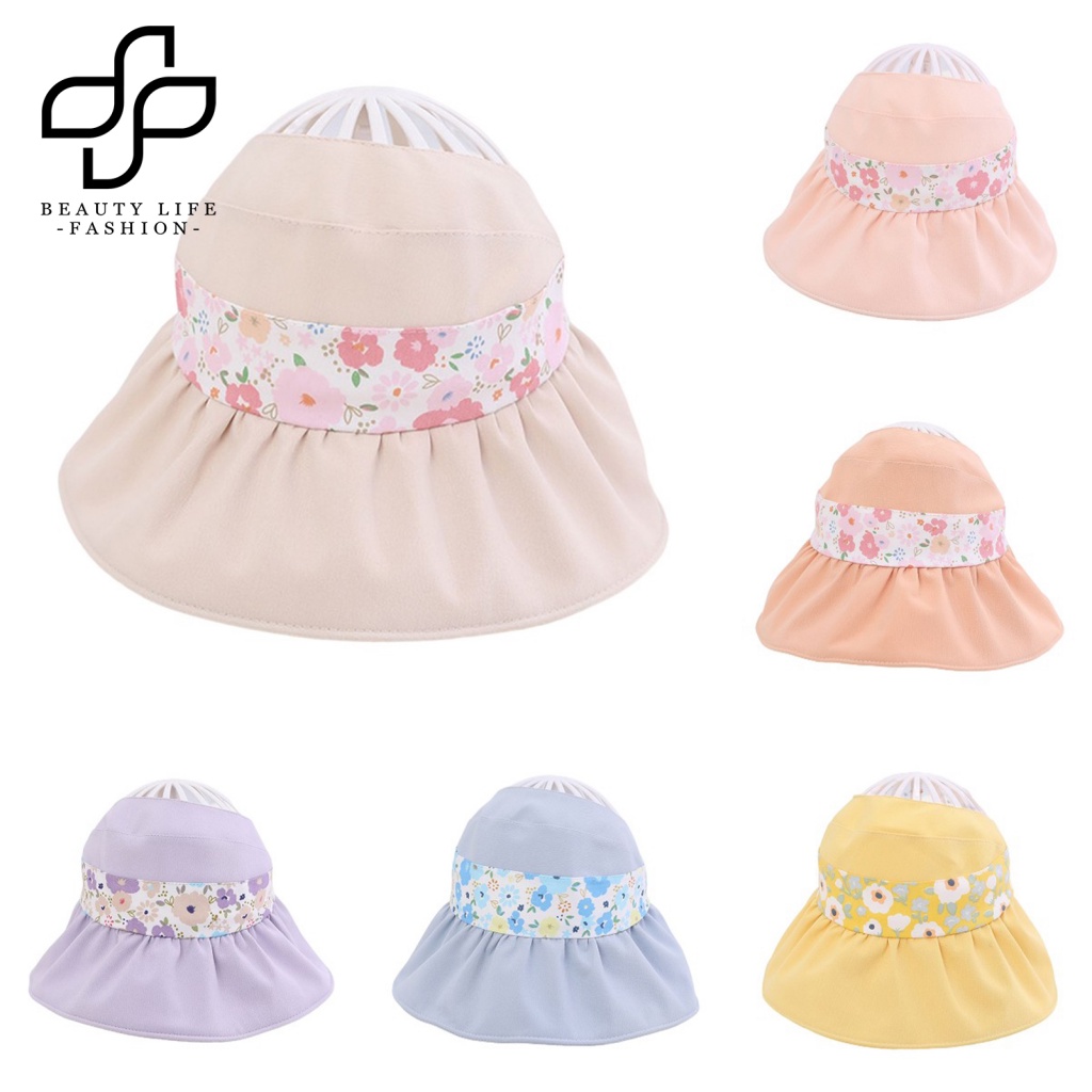 Nón Tai Bèo Vành Rộng Chống Tia UV In Họa Tiết Hoa Hoạt Hình Dễ Thương Thời Trang Mùa Hè Cho Bé