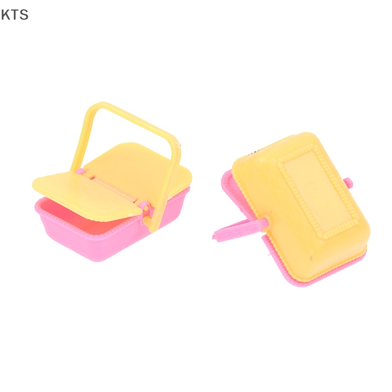 2 Giỏ Nhựa Mini Đựng Đồ Mua Sắm Cho Nhà Búp Bê 1: 12