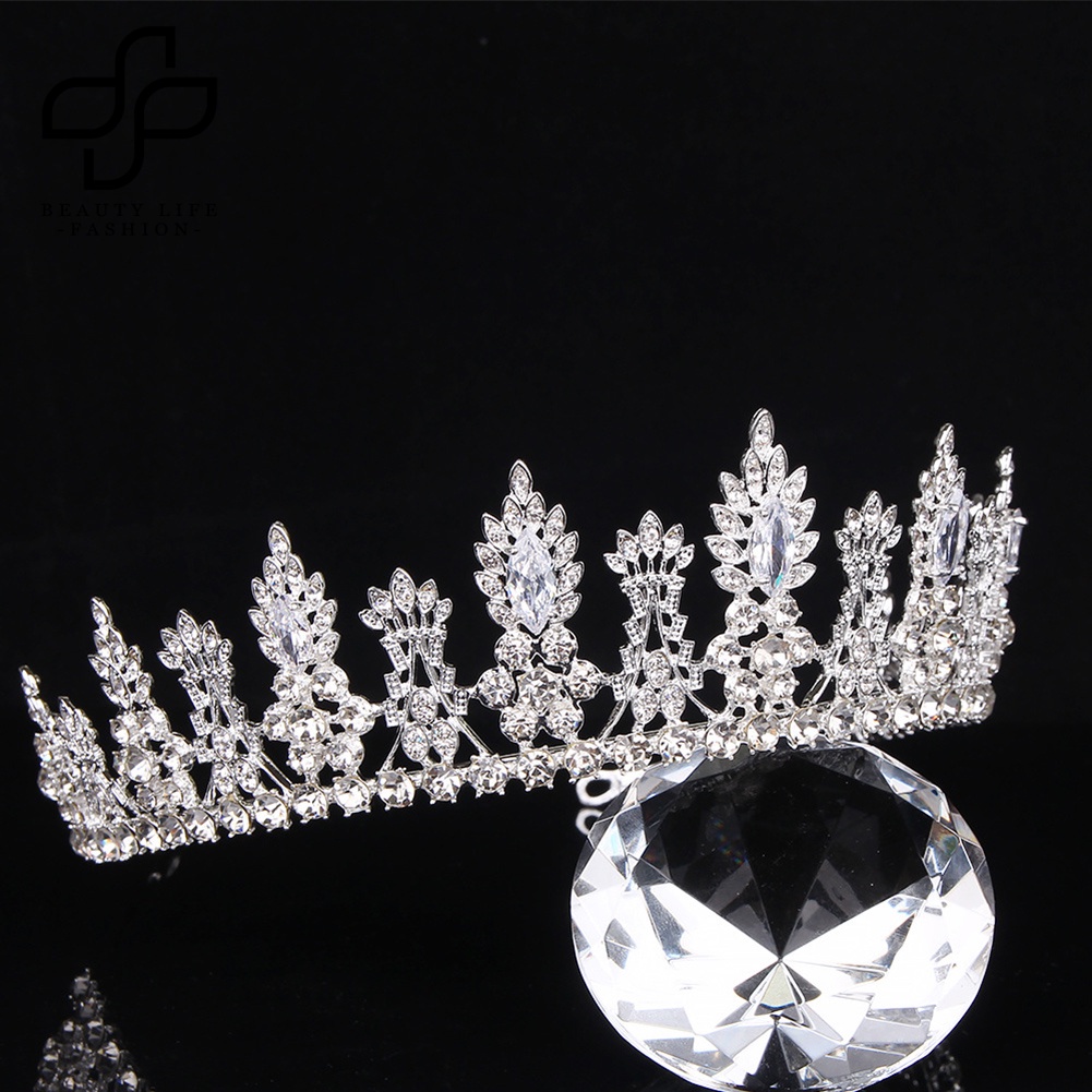 Vương Miện Cài Tóc Đính Đá Zircon Cho Cô Dâu