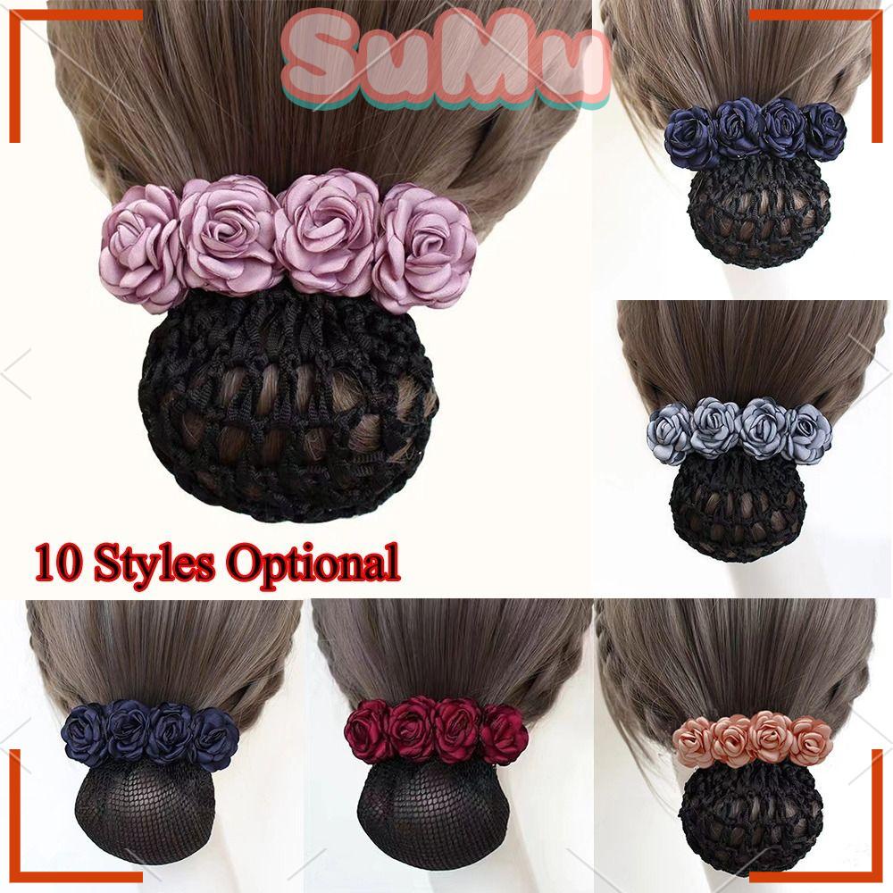 Dây Cột Tóc Ruy Băng Lưới Đính Nơ Cho Nữ