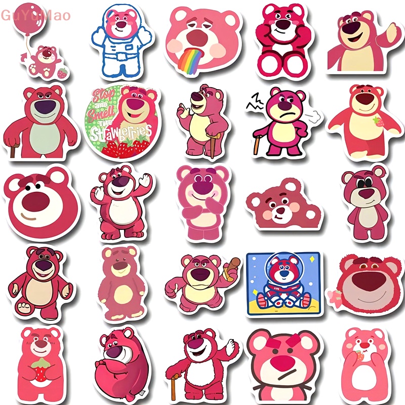 DISNEY [cxGUYU] 50 Miếng Dán Hoạt Hình Toy Story Lotso Huggin Dễ Thương Trang Trí Điện Thoại Laptop Đồ Chơi Cho Bé Gái PRTA
