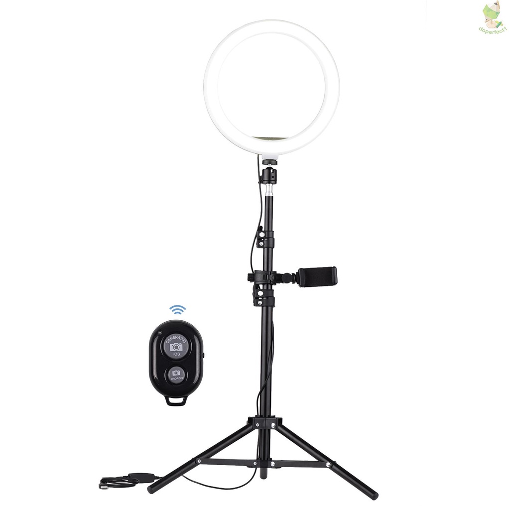 Andoer 10 Inch LED Video Ring Light Photography Lamp 3 Lighting Modes 3200-5600K Dimmable USB Powered with Phone Holder    Came-6.5