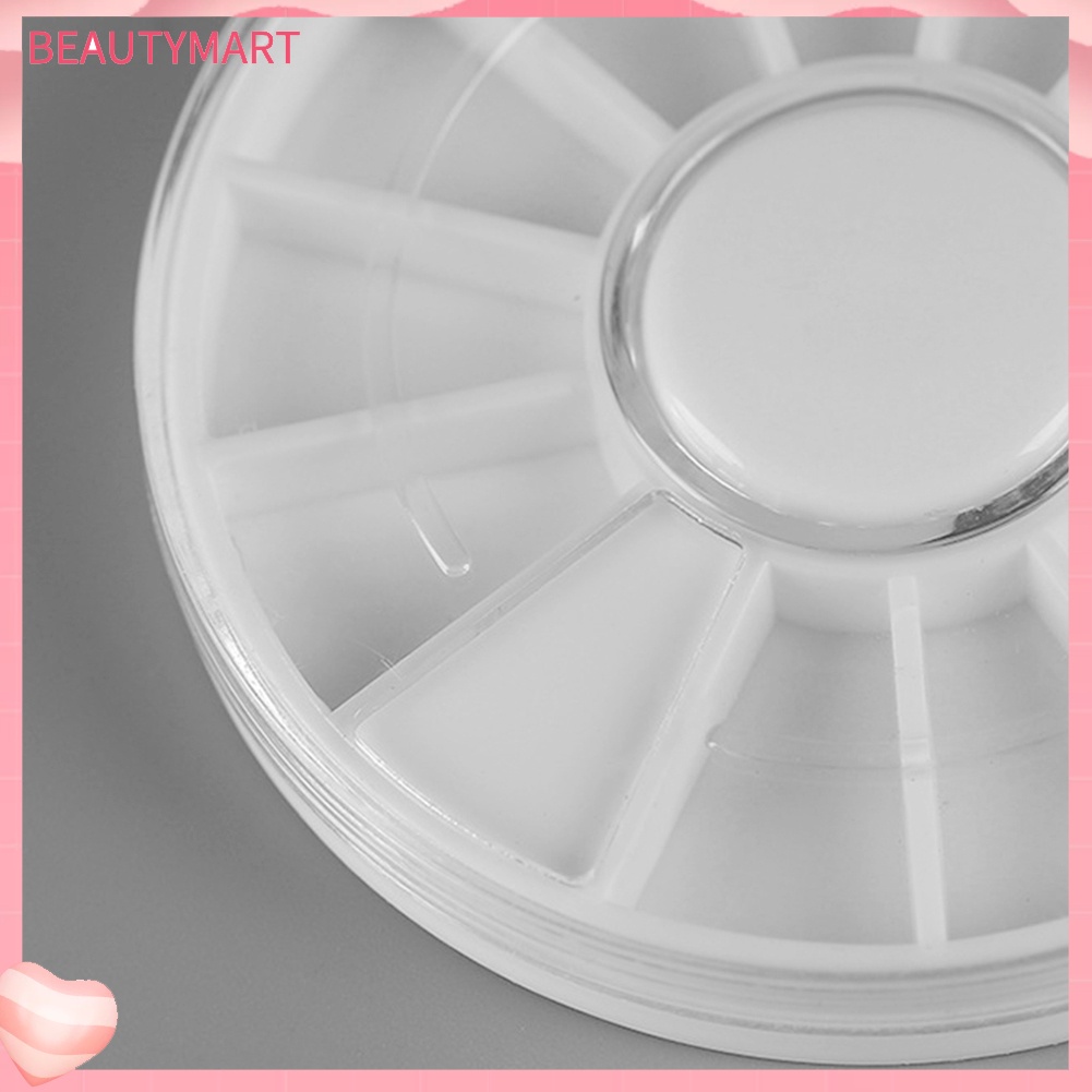 Hộp Tròn Rỗng Đựng Phụ Kiện Trang Trí Móng 12 Ngăn Tiện Lợi Ốp