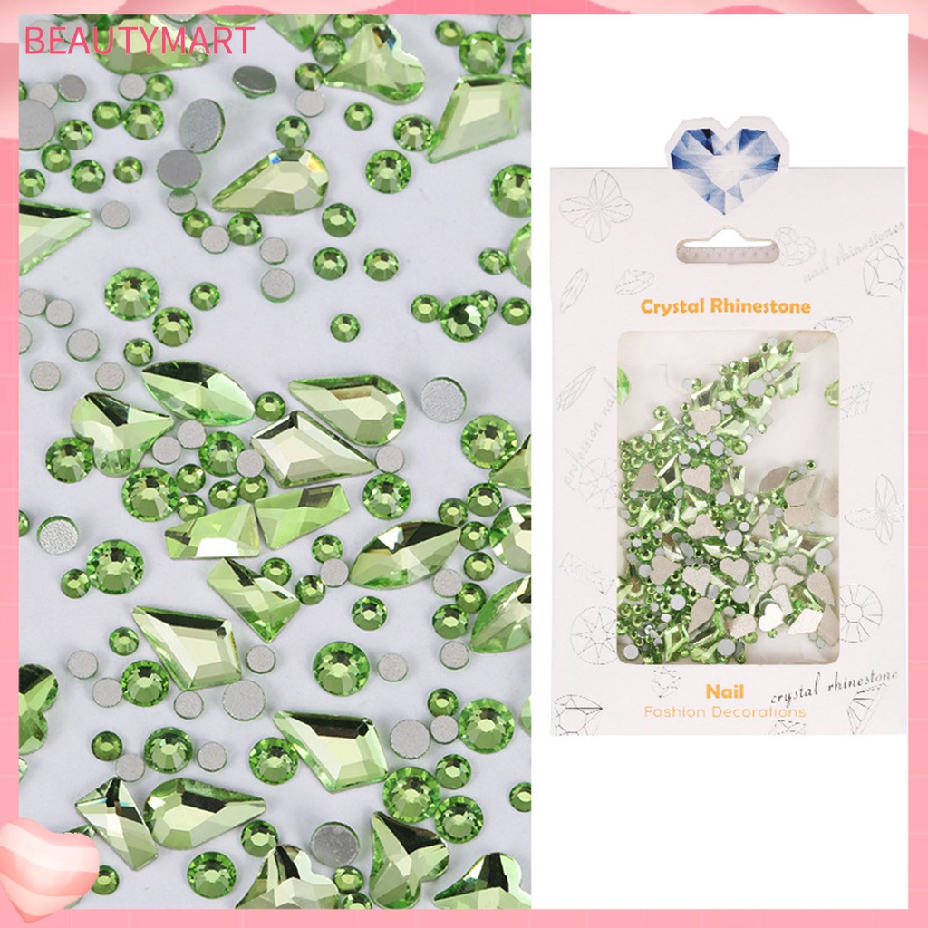 1 Túi Phụ Kiện Trang Trí Móng Tay Hiệu Ứng Kính 3D Nhiều Màu Sắc Lấp Lánh Dễ Sử Dụng