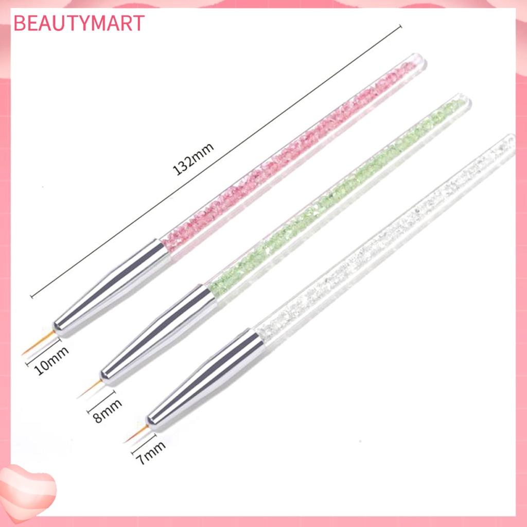 Set 3 Bút Vẽ Móng Nghệ Thuật Bằng Nhựa Siêu Nhẹ Đa Năng Màu Sắc Sống Động