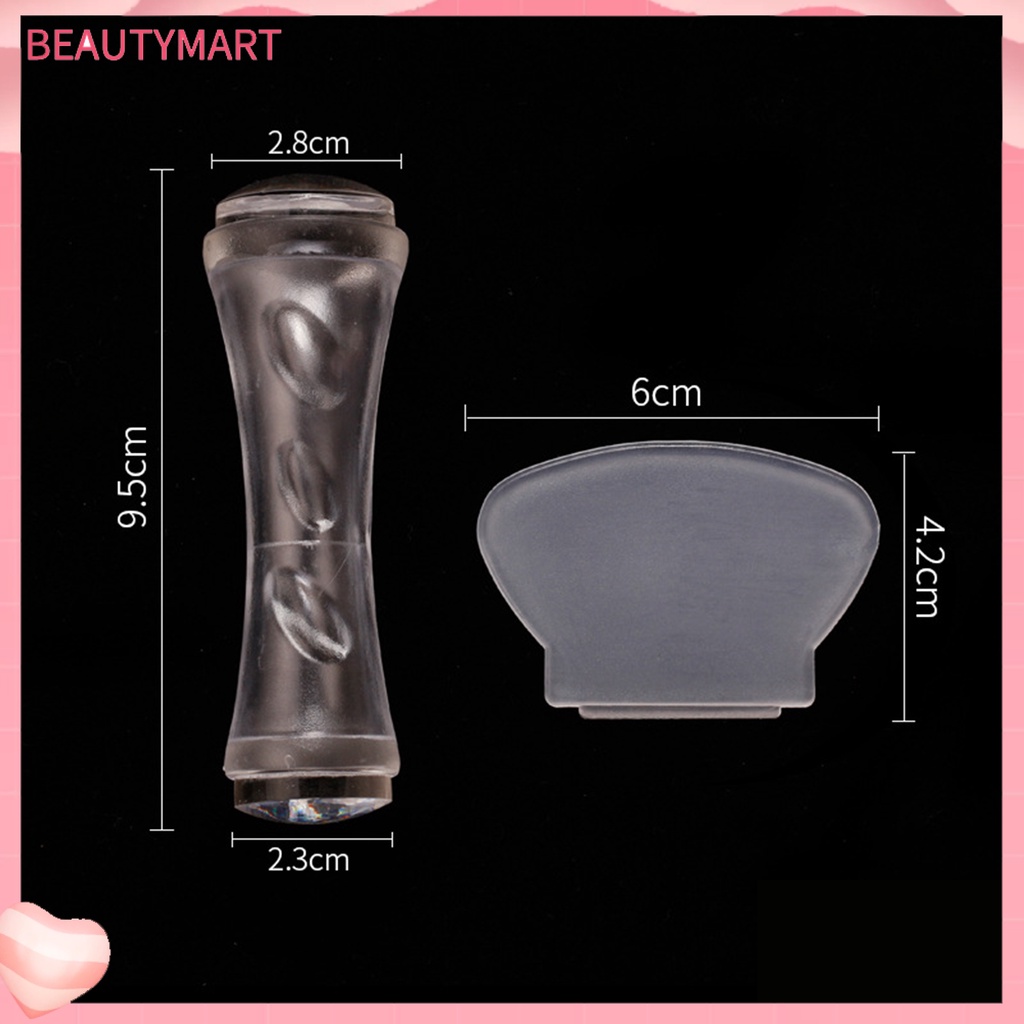 Dụng Cụ In Hình Móng Tay Hai Đầu Độ Co Giãn Cao Bằng Silicone Kèm Dụng Cụ Cạo