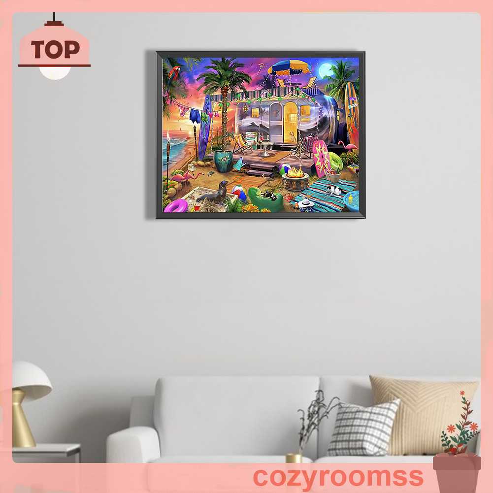 Tranh Đính Đá Kim Cương Toàn Bộ 5D DIY Hình Vẽ Phong Cảnh Trang Trí Nhà Cửa