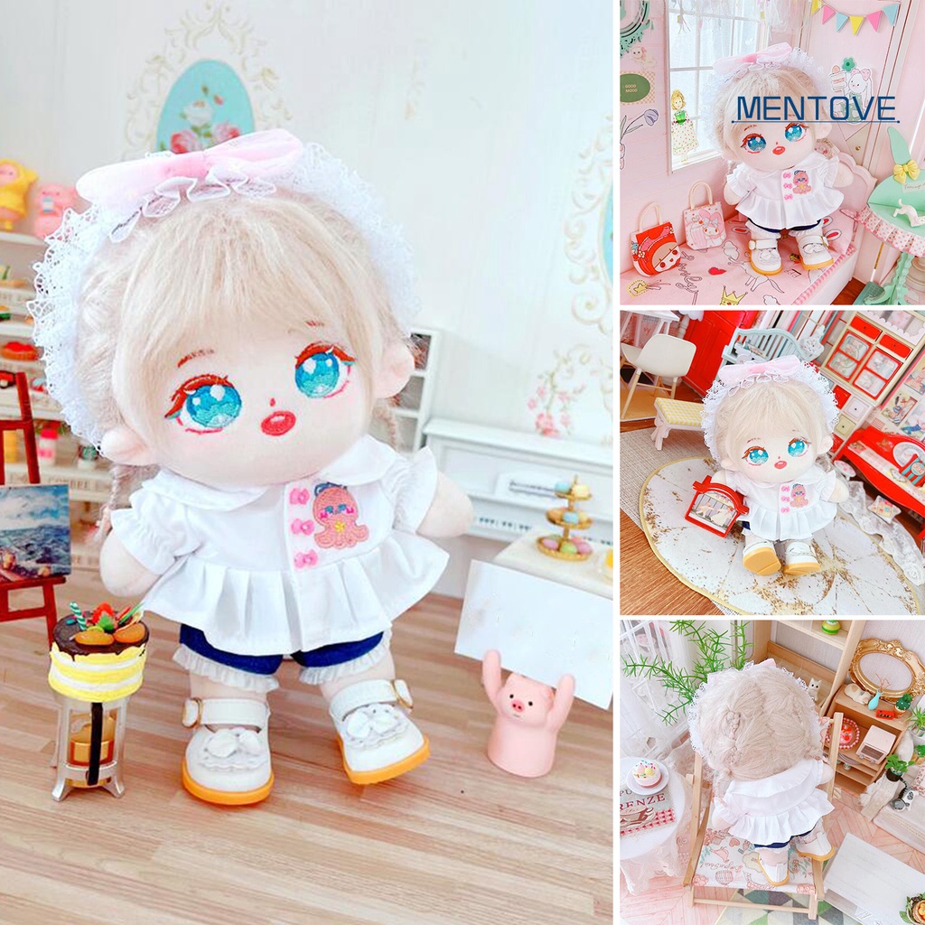 Áo Thun Cotton Cổ Búp Bê Họa Tiết Hoạt Hình Dễ Thương 20cm