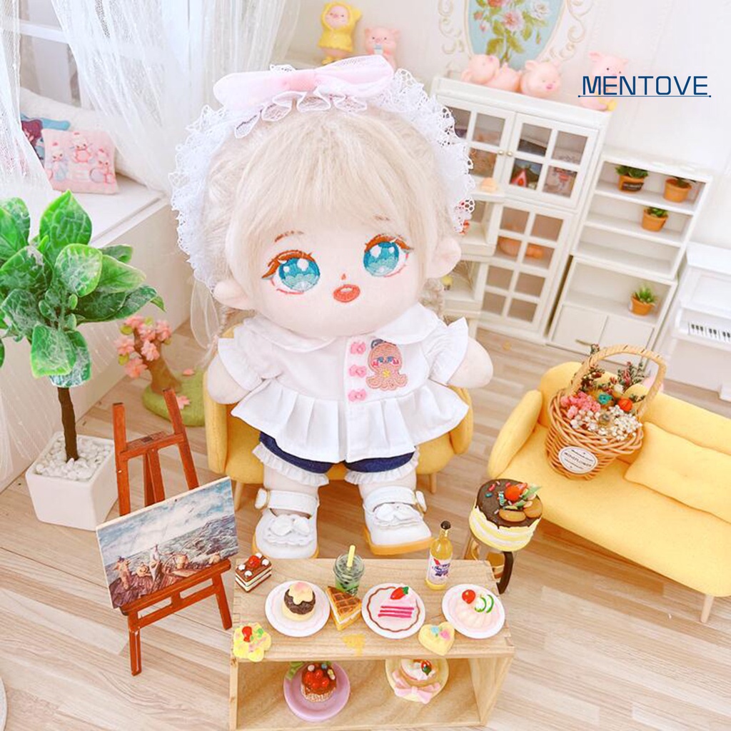 Áo Thun Cotton Cổ Búp Bê Họa Tiết Hoạt Hình Dễ Thương 20cm