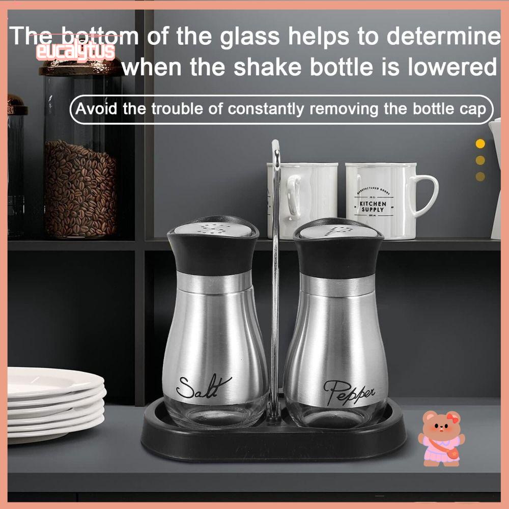 Bình Đựng Gia Vị Bằng Thép Không Gỉ Có Giá Đỡ Tiện Lợi Dành Cho Nhà Bếp