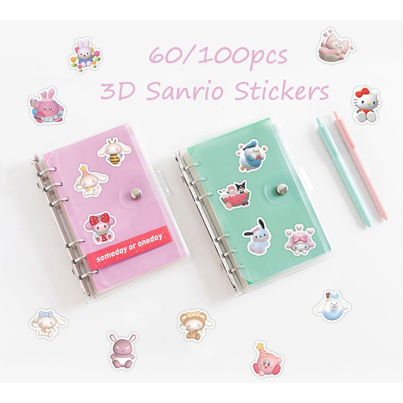 Bộ 60 / 100 Sticker Sanrio 3D Dễ Thương Chống Thấm Nước
