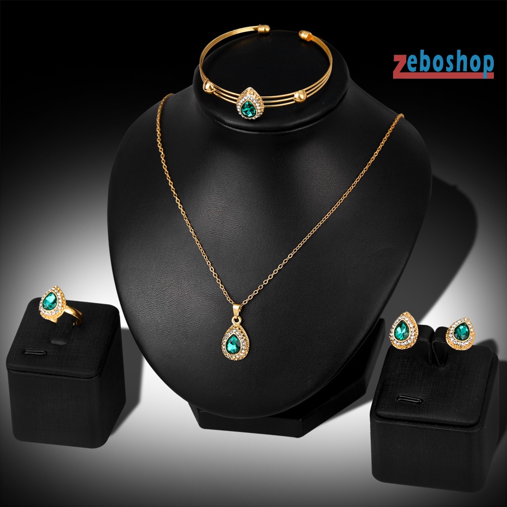 Bộ Trang Sức Mạ Vàng Hình Giọt Nước Phong Cách Retro