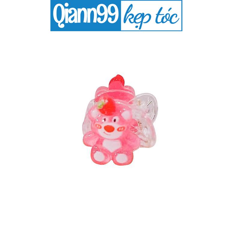 Kẹp tóc càng cua gắn sticker gấu dâu lotso đẹp hottrend có 3 răng / 5 răng càng cua xinh xắn