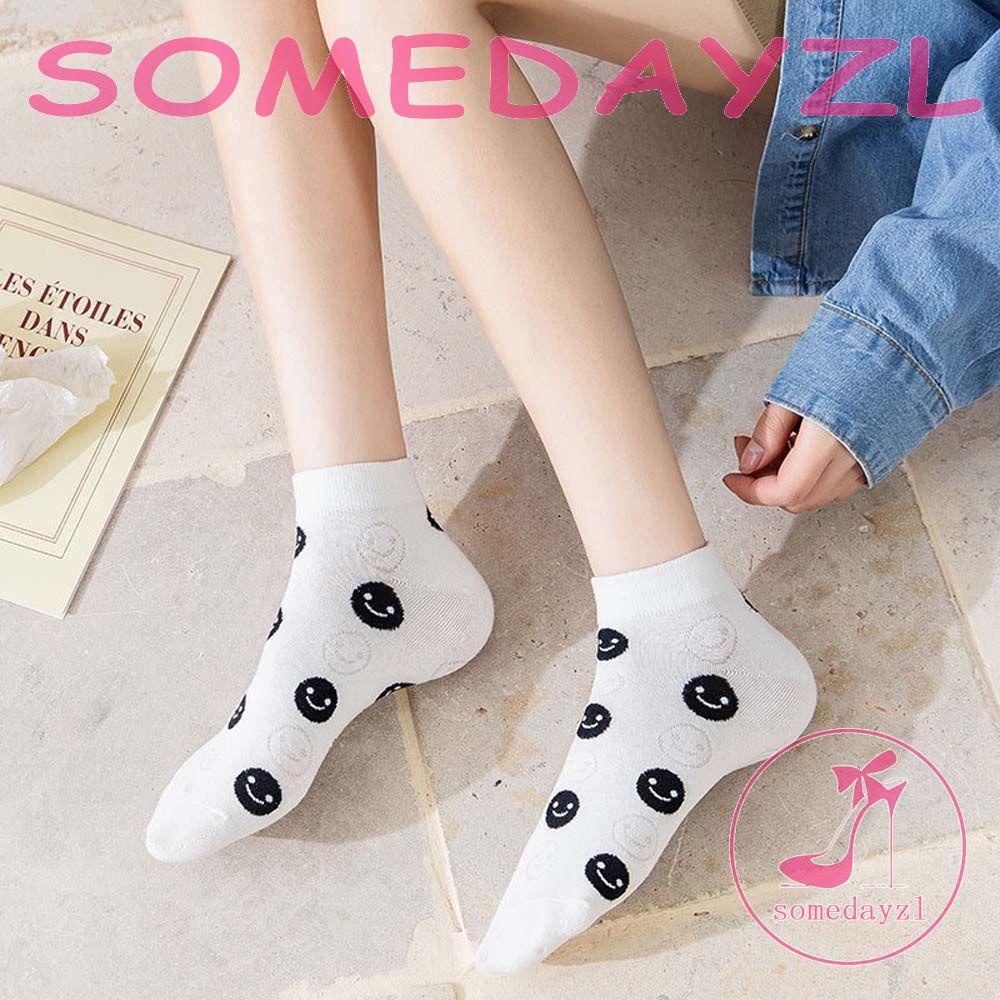 Vớ Cotton Cổ Thấp In Họa Tiết Hoạt Hình Dễ Thương