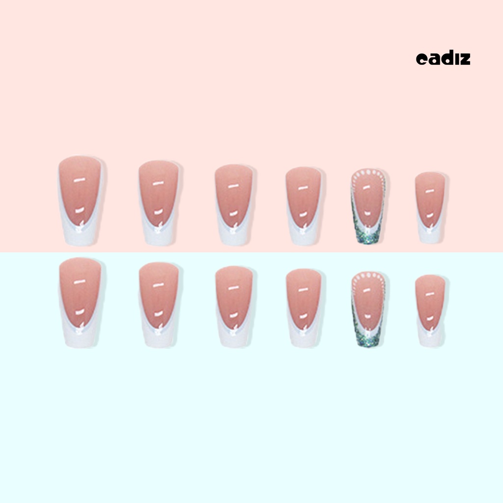 Set 24 Móng Tay Giả Có Thể Tháo Rời Không Làm Hại Mắt Lấp Lánh DIY