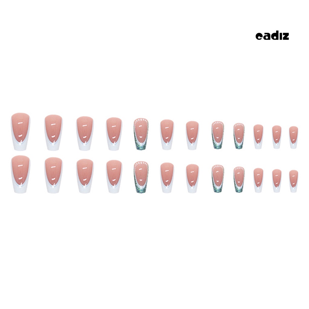 Set 24 Móng Tay Giả Có Thể Tháo Rời Không Làm Hại Mắt Lấp Lánh DIY