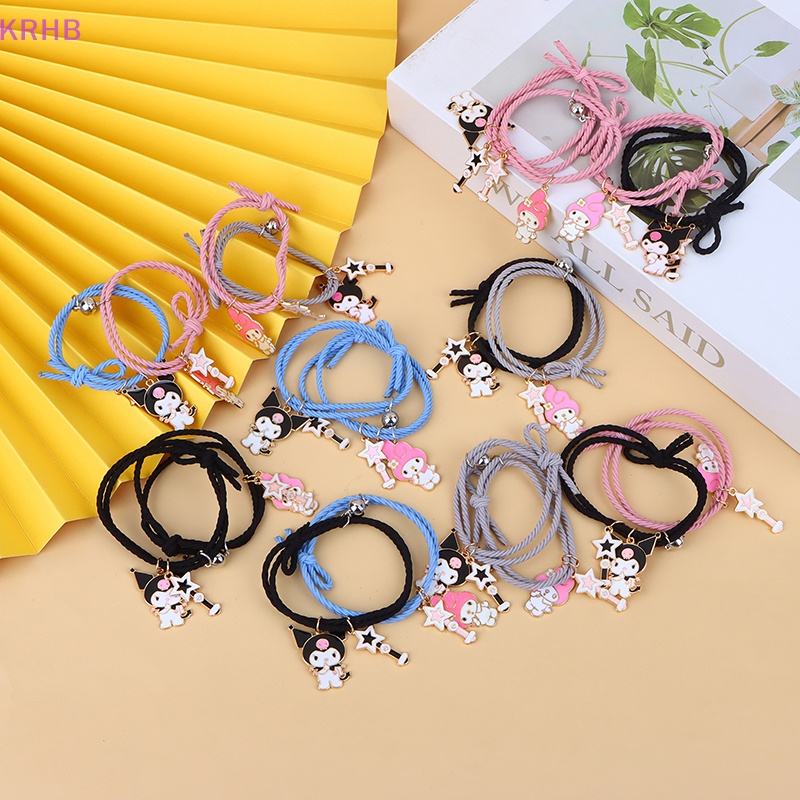 Vòng Tay Da Từ Tính Họa Tiết Hoạt Hình Anime Kuromi Mymelody KRHB Mới